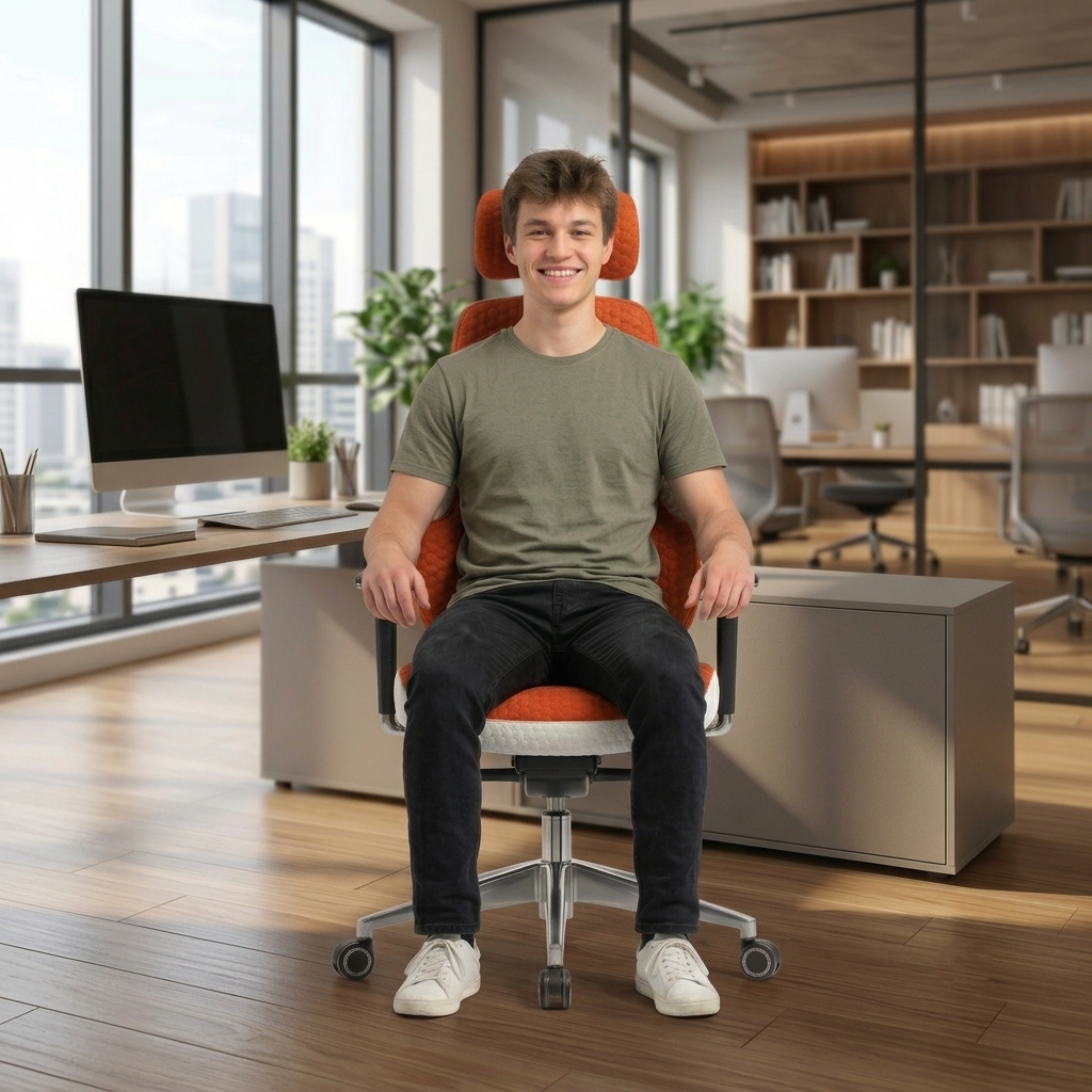 ORTHOwell- Zweifarbiger Luxus Bürostuhl